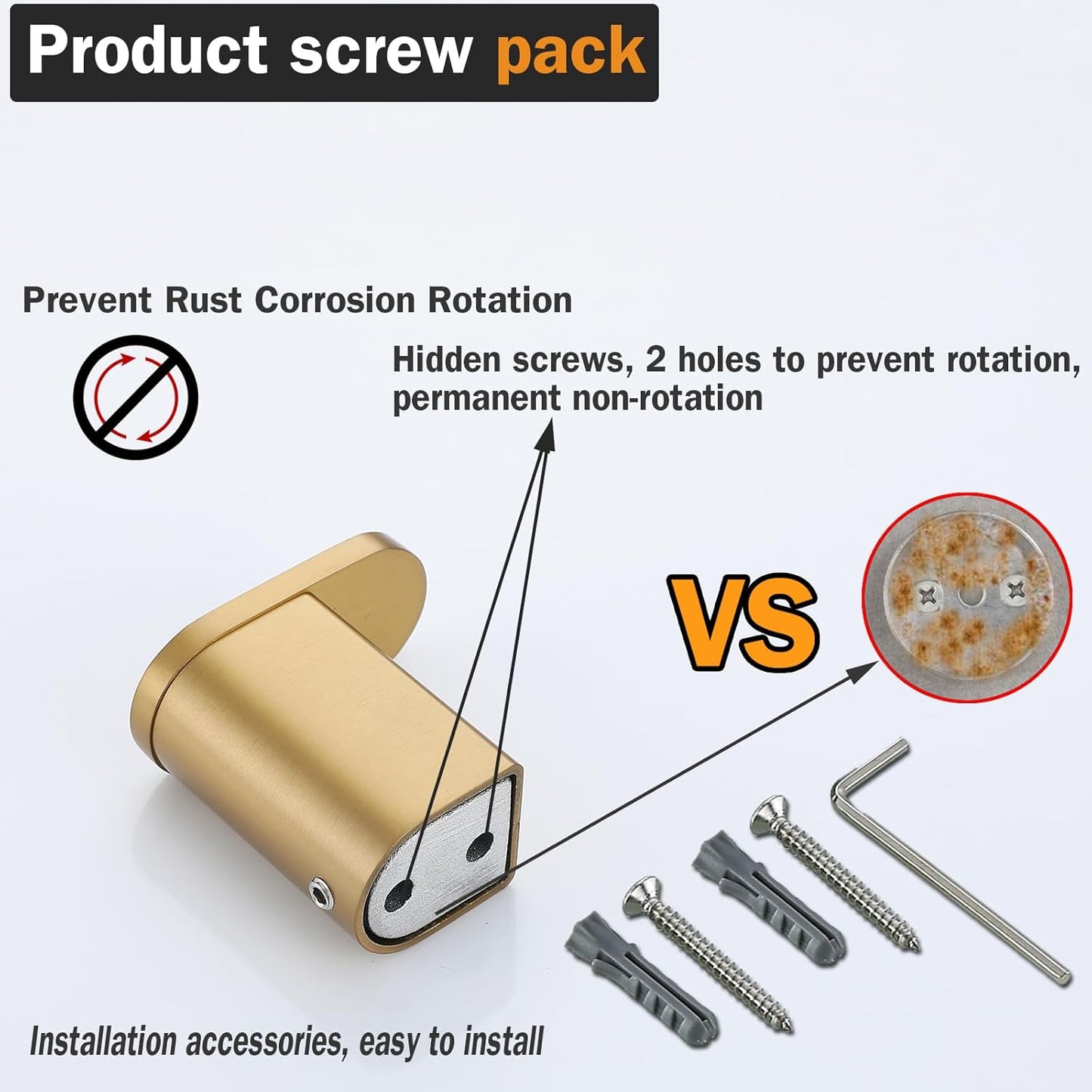 Champagne Bronze Towel Hooks for Bathrooms Wall Mount Coat Hooks SUS304 Stainless Steel Hand Towel Robe Hook.96026-8CB