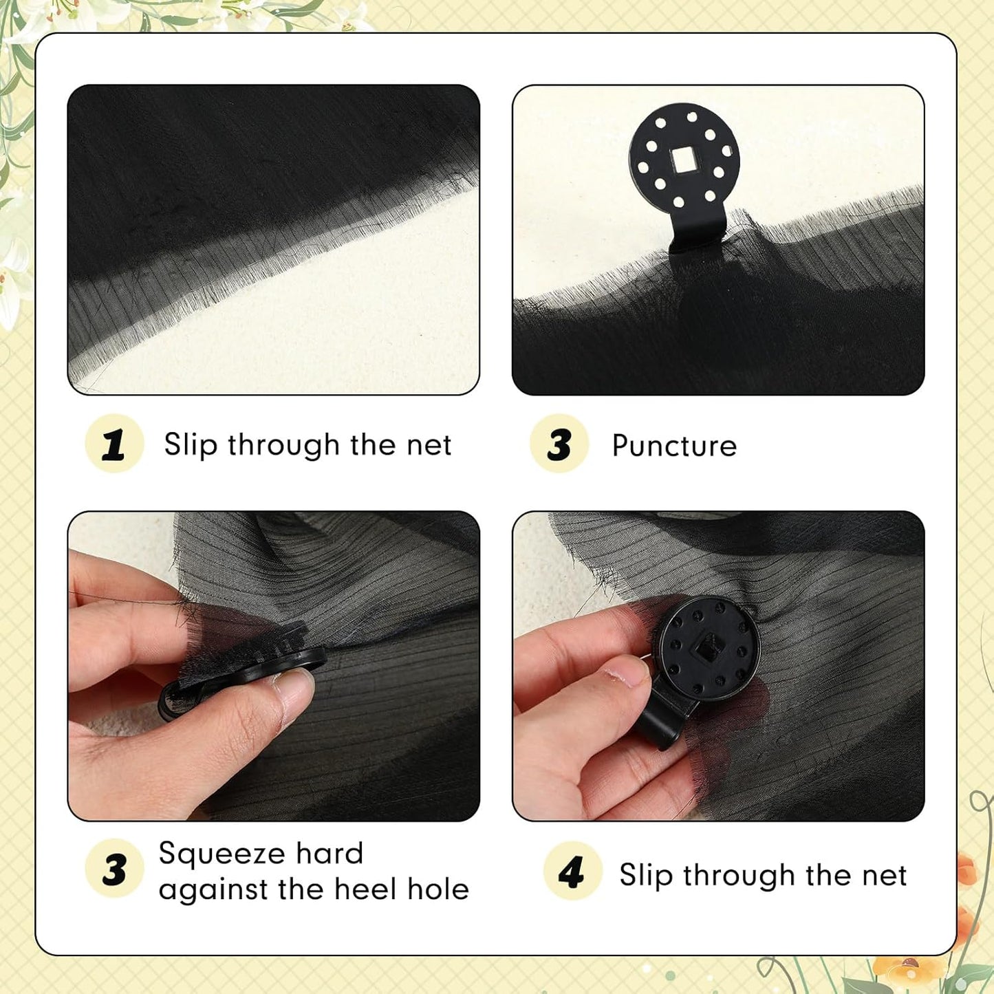 400 Pcs Black Shade Cloth Plastic Clips Round Sunshade Net Fixing Clip Fabric Clips for Garden Anti Bird Netting Greenhouse Outdoor Agricultural Netting Fabric Accessories
