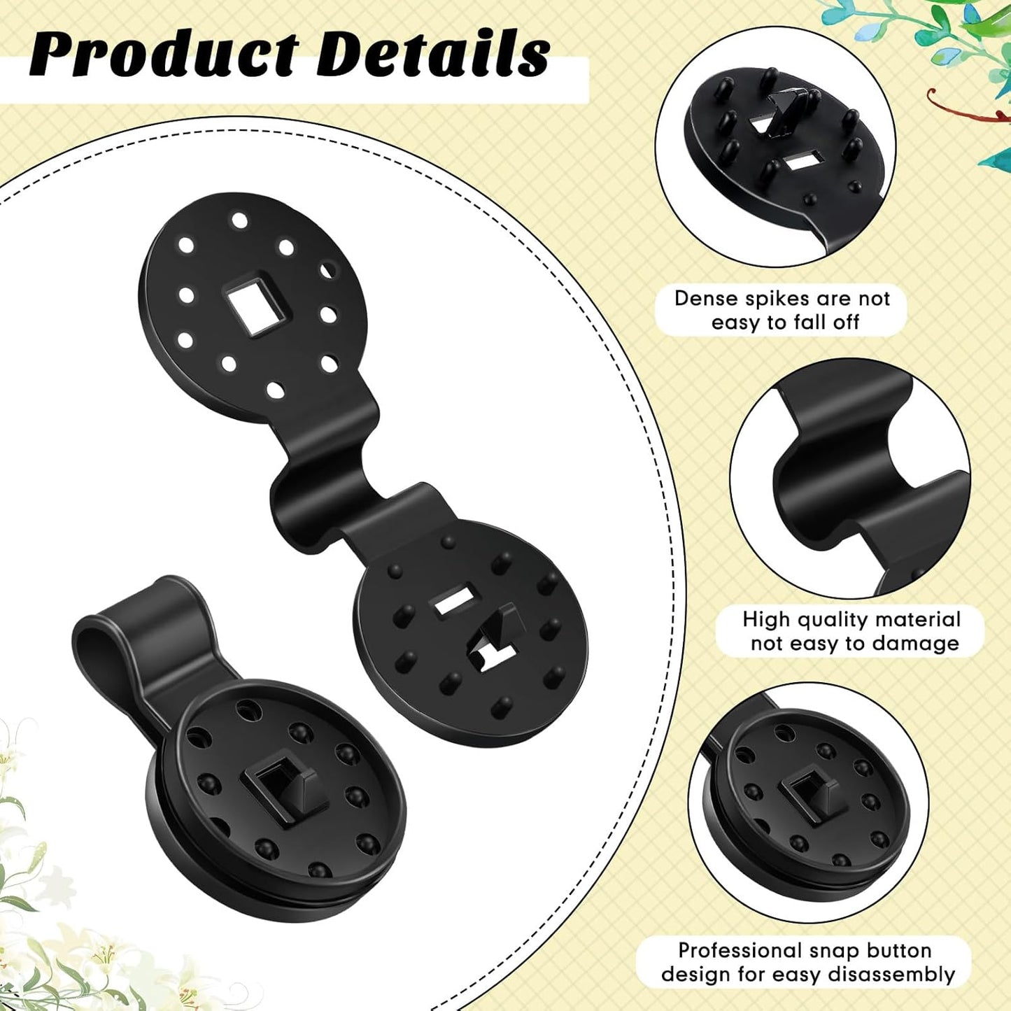 400 Pcs Black Shade Cloth Plastic Clips Round Sunshade Net Fixing Clip Fabric Clips for Garden Anti Bird Netting Greenhouse Outdoor Agricultural Netting Fabric Accessories