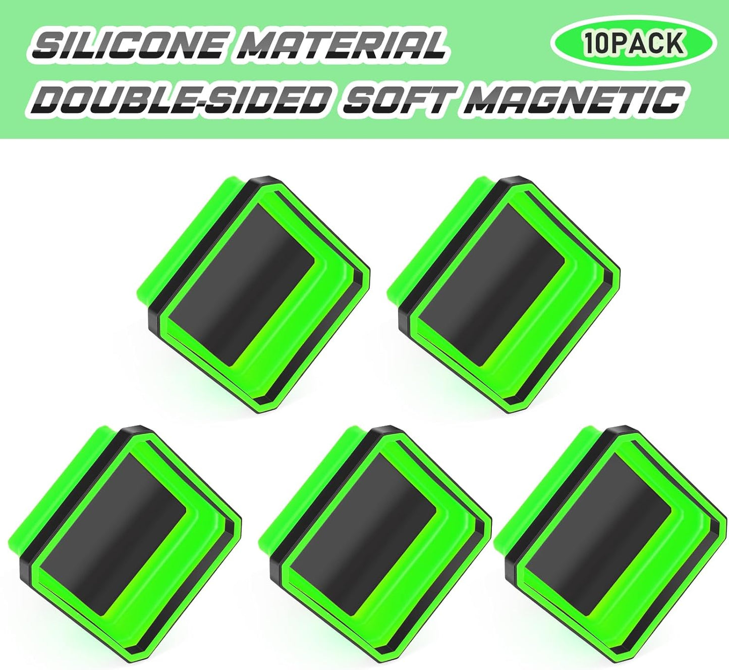 10 Pcs Magnetic Tool Tray Collapsible Foldable Parts Trays Set Magnetic Screw Tray Magnetic Parts Bowl Square Silicone Magnetic Tool for Bolts Nuts Washers Pins Screw Parts (Green)