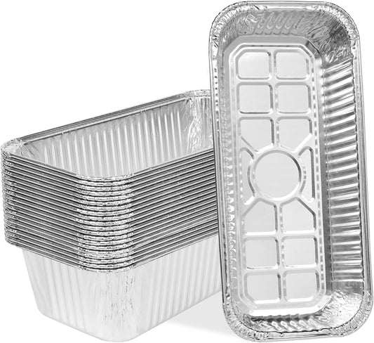 20-Pack Grill Drip Pans for Weber SmokeFire, Summit, Genesis Series, 11 x 5 Inch Disposable Aluminum Foil Grease Tray Liners