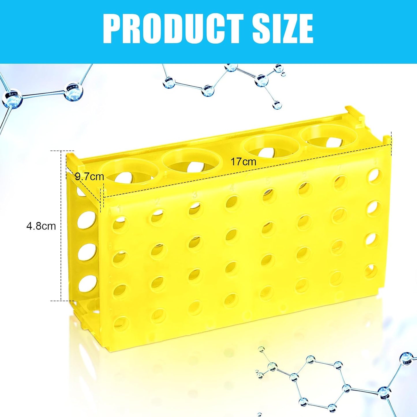 8 Pcs Test Tube Rack 4 Way 0.5ml/ 1.5ml/ 10ml/ 15ml/ 50ml Interlocking Multi PCR Tube Rack Stand Plastic Polypropylene for Centrifuge Lab Scientific Experiments Supplies