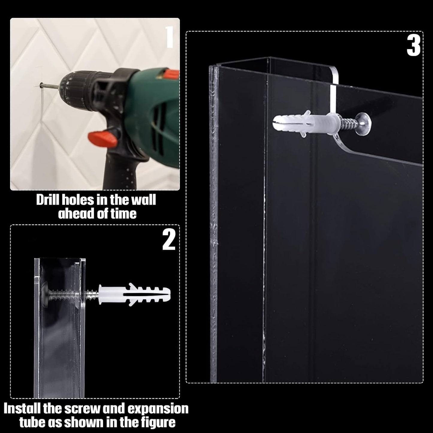 Acrylic Brochure Holder, 8.5 x 11 Inch Flyer Magazine Display Wall Mount Pamphlet Rack Clear Plastic Brochure Stand Literature Holder for Office Classroom Home (4 Pockets)