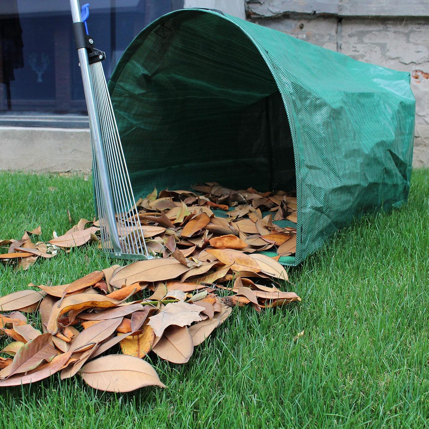 2-Pack 53 Gallon Dustpan-Type Yard Waste Bags, Reusable Heavy Duty Collapsible Garden Leaf Bags, Leaf Collector for Leaves, Lawn Debris & Grass Clippings