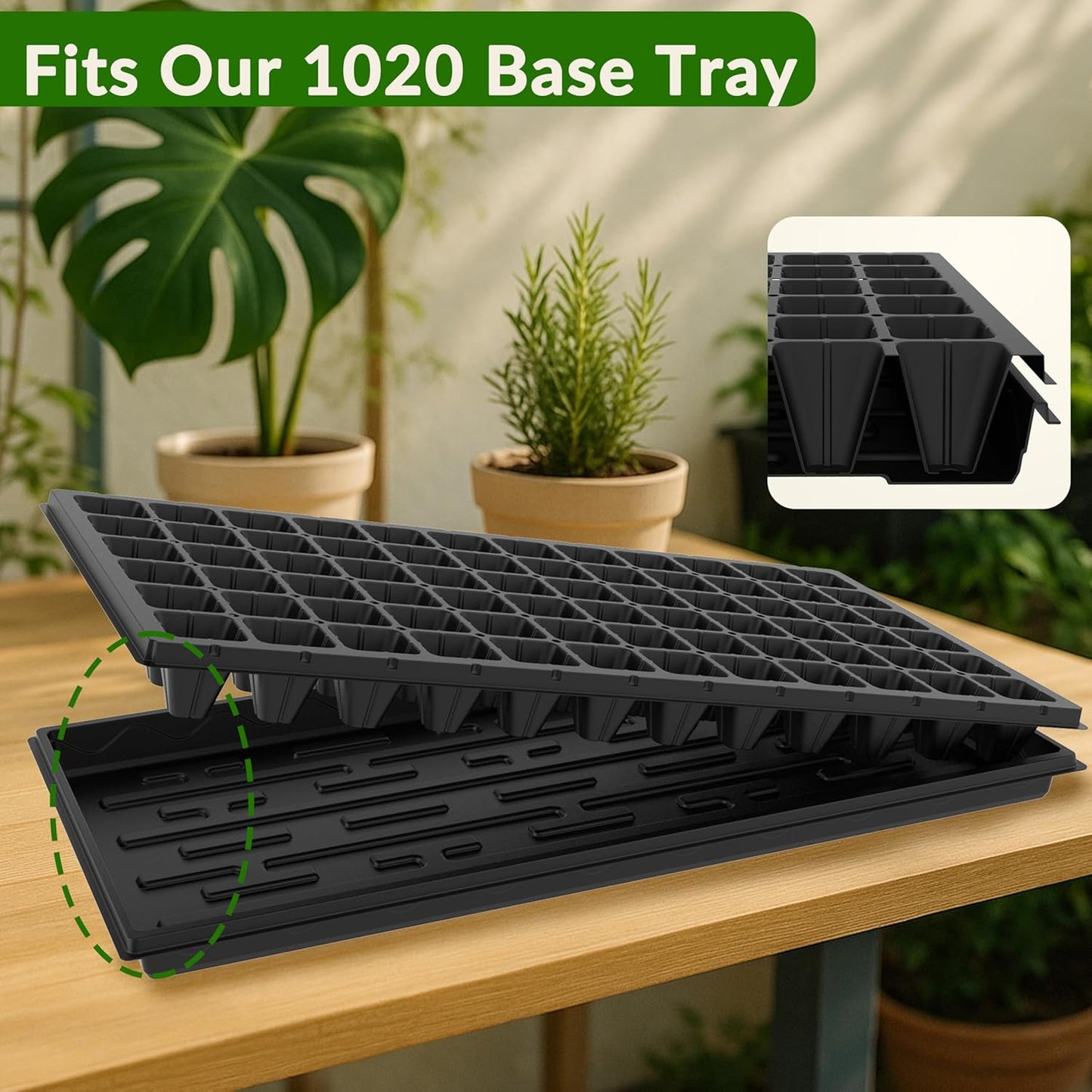 10 Pack 72 Cell Seed Starter Trays, 1.75" Deep Plug Tray for Seedlings, Thick Seedling Trays with Drainage Holes, Fit Standard 1020 Drip Tray
