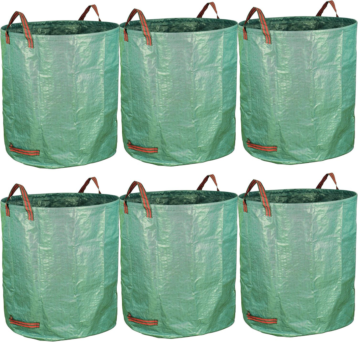 6-Pack 72 Gallon Yard Waste Bags, Reusable Heavy Duty Collapsible Garden Leaf Bags with Plastic Ring, Stand-Up Yard Waste Bin for Leaves, Lawn Debris & Grass Clippings