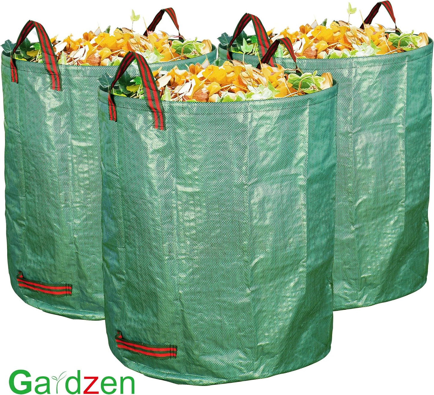 6-Pack 72 Gallon Yard Waste Bags, Reusable Heavy Duty Collapsible Garden Leaf Bags with Plastic Ring, Stand-Up Yard Waste Bin for Leaves, Lawn Debris & Grass Clippings