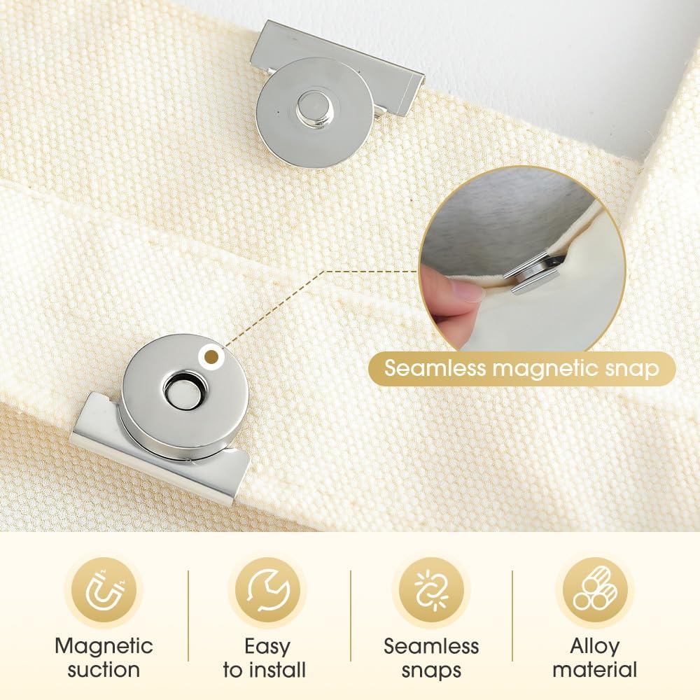 Seamless Magnetic Buckle Clasp for Bags, Clothing and DIY Crafts, 2025 New Metal Seamless Magnetic Buckle Purse Clasp, Multifunctional Seamless Snap No Sewing Required Bag Clip (Grey X4)