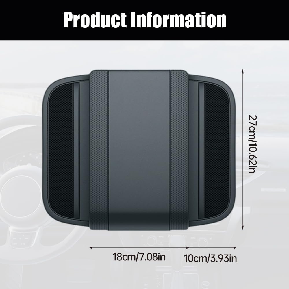 Universal Car Armrest Booster Cushion, 2024 New Memory Cotton Car Armrest Box Pad Auto Center Console Pad, Upgrade Waterproof Car Center Console Cover Pad Elbow Rest Box Covers (Black)