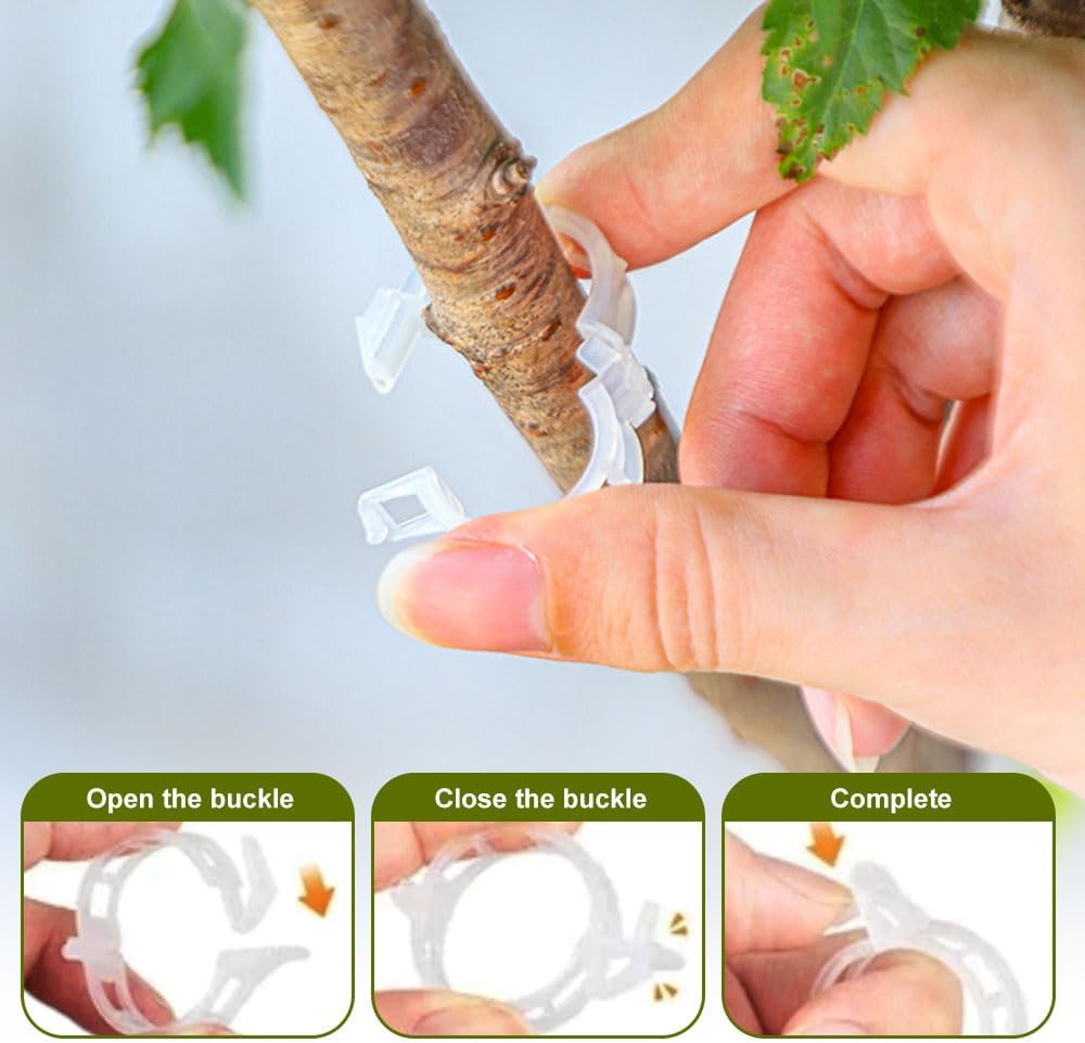 2024 Upgraded Secured Plastic Plant Clip, Summer Plant Support Clips Garden Climbing Vines Fixing Clip, Plant Support Clips Reusable Garden Clips 50Pcs Trellis Clips Tomato Clips (50, Green)