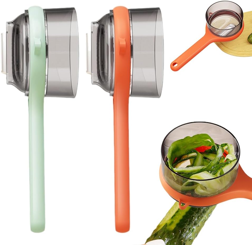 Kitchen Special Fruit Peeler with Box Storage, Upgrade Vegetable Peeler with Catcher Peeler with Storage Bucket, 2026 New Double-Sided Stainless Steel Multi-Function Peelers (Green+Orange)