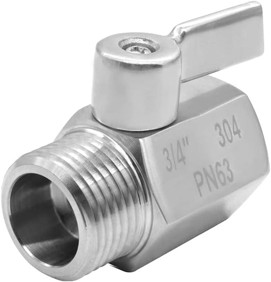 Stainless Steel 3/4" Shut Off Valve GHT Thread Garden Hose Heavy Duty Connector