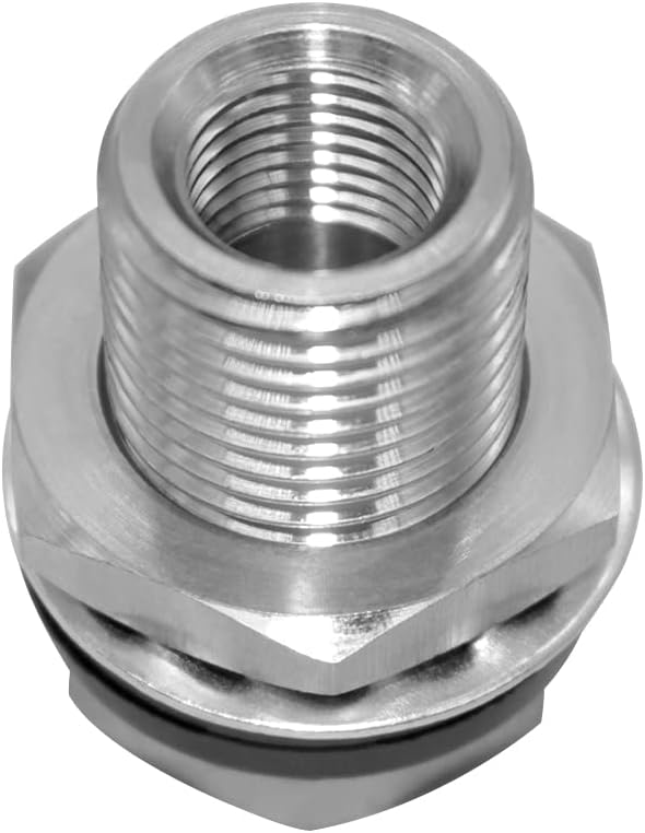 1/4" NPT Stainless Steel Female Bulkhead Coupler Thru-bulk Pipe Fitting 1-1/2" Length (Full Female Thread)