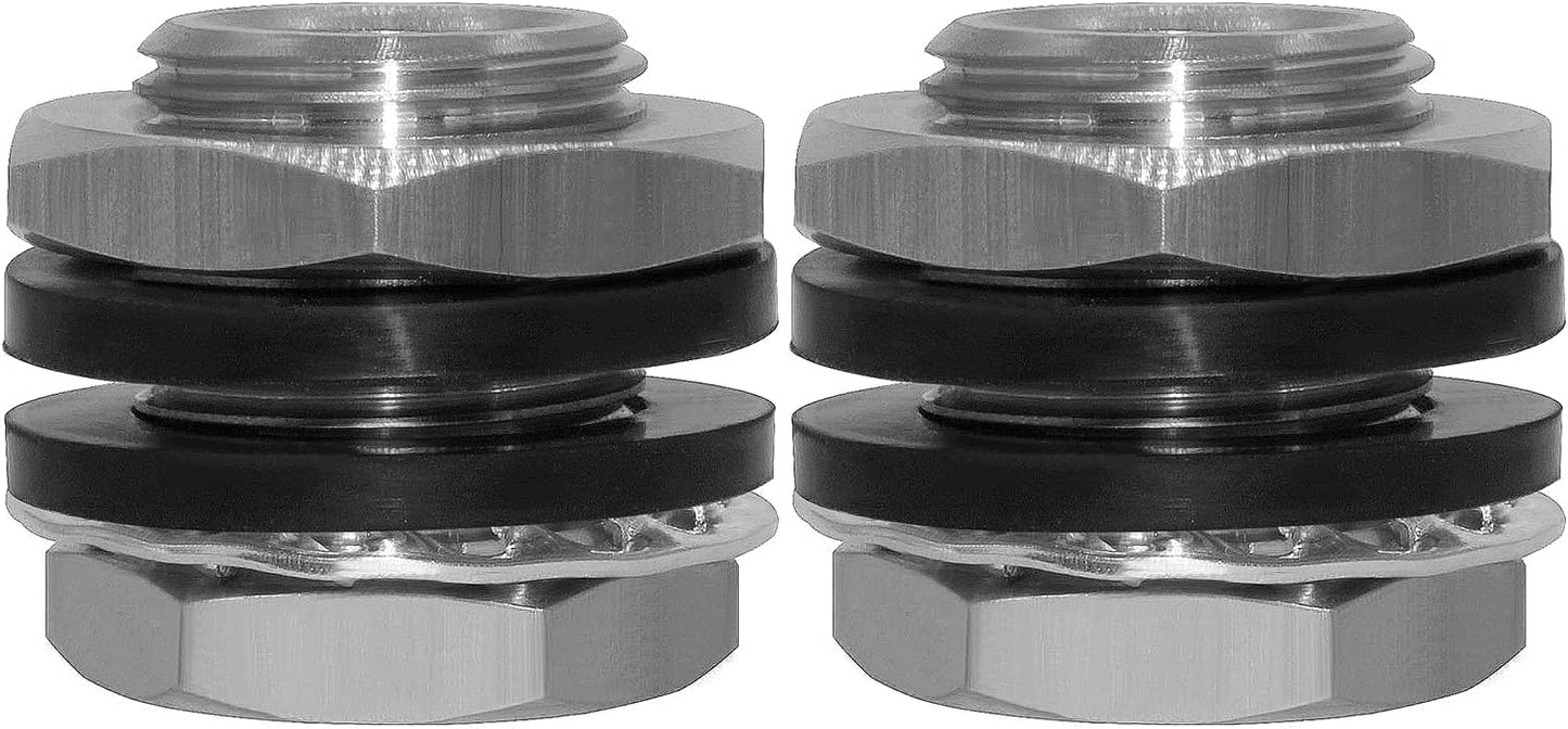 2PCS Stainless 1/8 NPT Female Bulkhead Coupler Thru-bulk Pipe Fitting (Full Female Thread)