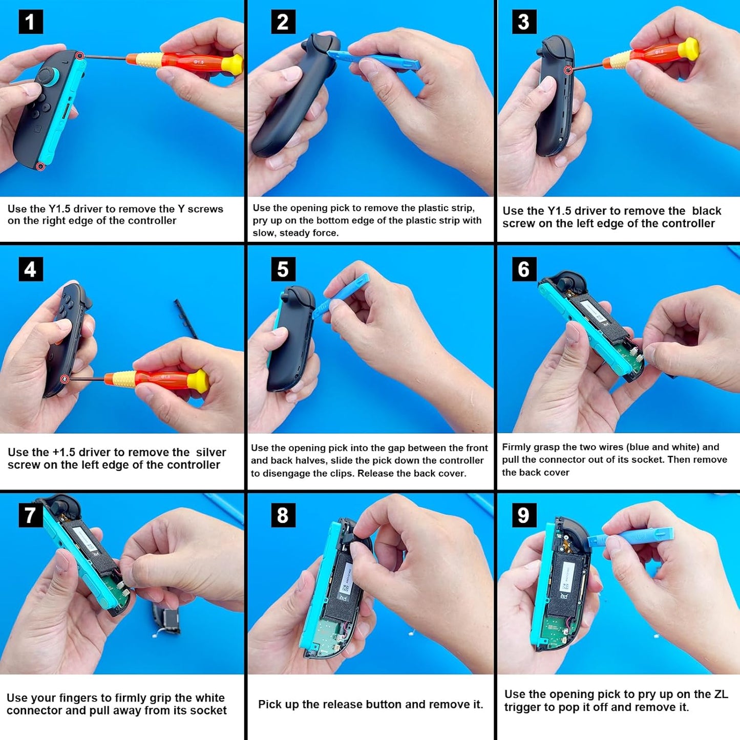 Replacement Joysticks Compatible with Nintendo Switch 2 Joycon Controller (2025), Drift Fix Repair Kit Screwdriver Pry Tools Accessories Analog Thumb Stick (Right+Left)