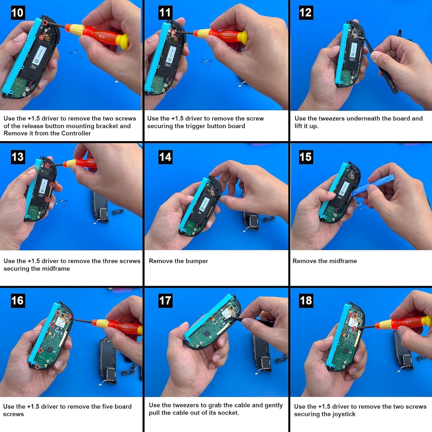 Replacement Joysticks Compatible with Nintendo Switch 2 Joycon Controller (2025), Drift Fix Repair Kit Screwdriver Pry Tools Accessories Analog Thumb Stick (Right+Left)