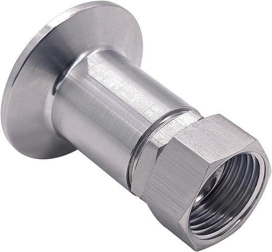 Stainless Garden Hose Tri Clamp Fitting 1.5 TC to 3/4 GHT Female Adapter with a Garden Hose Connector