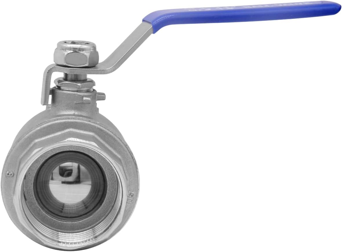 2 Pcs Ball Valve 1" NPT Female 304 Stainless Steel Full Port for Water, Oil, and Gas (1000 PSI)