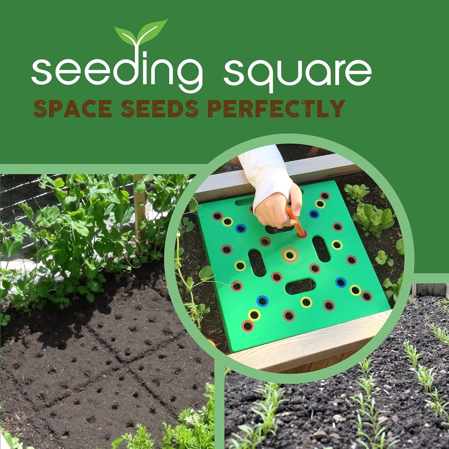 - Patented Seed and Seedling Spacer Tool for Bigger Harvests, Organized Plants & Fewer Weeds – Color-Coded Gardening Template with Dibber, Seed Spoon, Ruler & Planting Guide