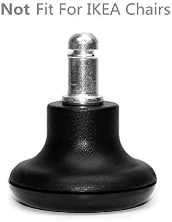 Bell Glides Replacement Office Chair or Stool Swivel Caster Wheels to Fixed Stationary Castors, Low Profile Bell Glides with Soft Rubber Bottom Instead of Self Felt Pads, Chair Feet Wheel Stopper