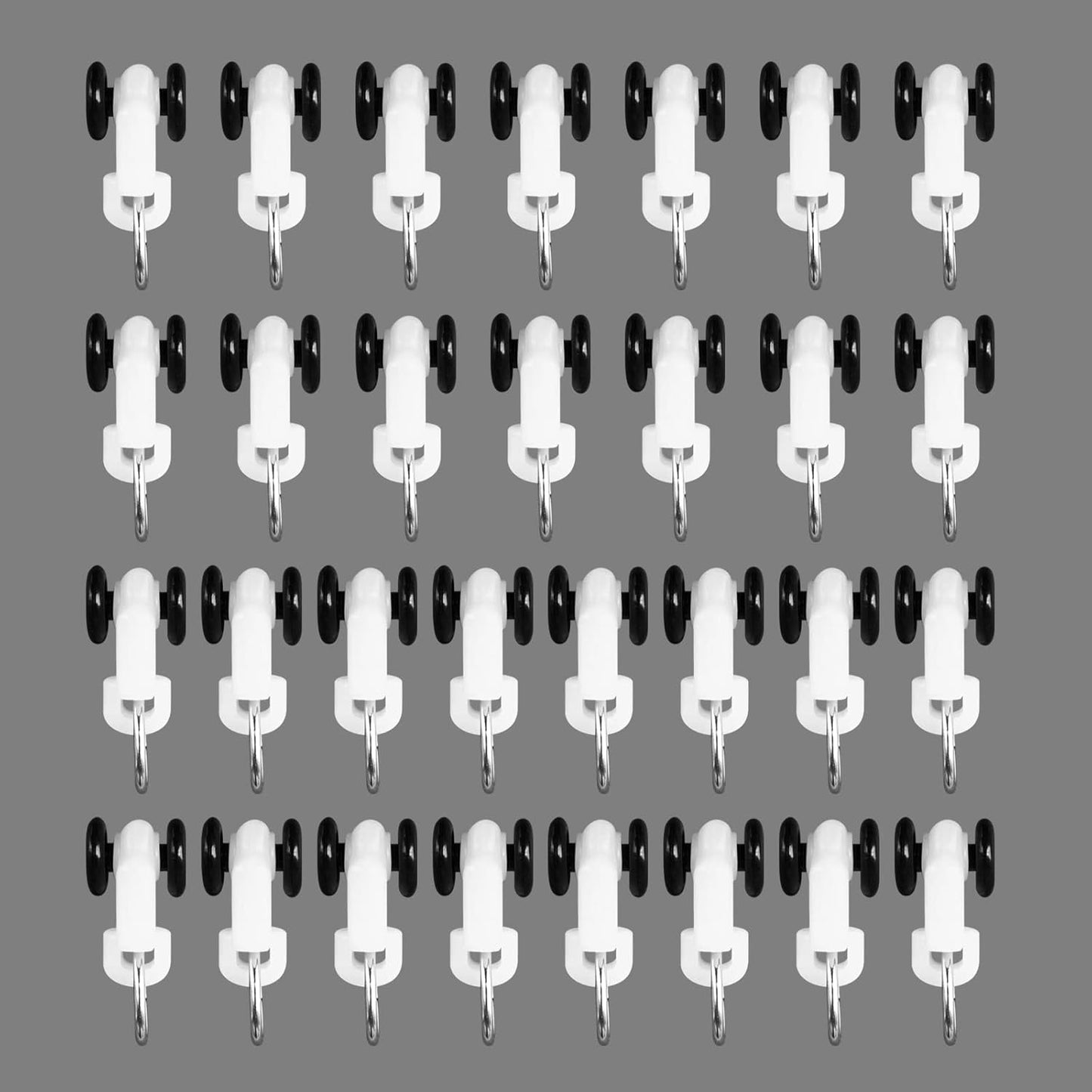 Curtain Tracks Ceiling Wall Mounted Heavy-Duty Curtains Rails Room Divider Curtain Track for Living Room Bedroom Room Shower Divider Pulley White, 30pcs