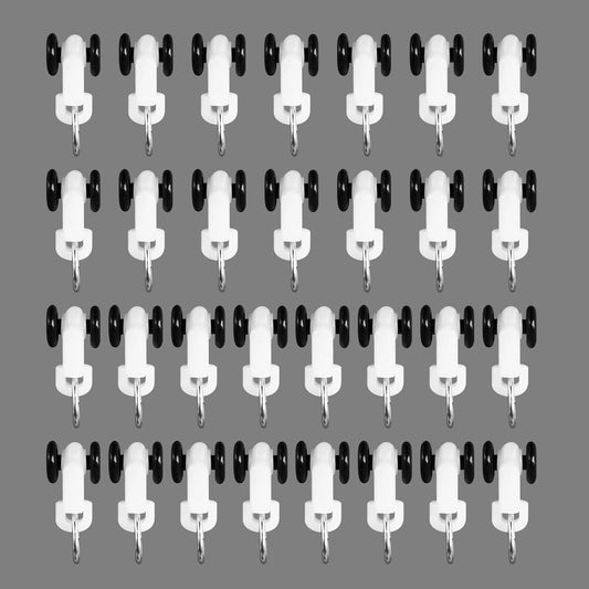 Curtain Tracks Ceiling Wall Mounted Heavy-Duty Curtains Rails Room Divider Curtain Track for Living Room Bedroom Room Shower Divider Pulley White, 30pcs