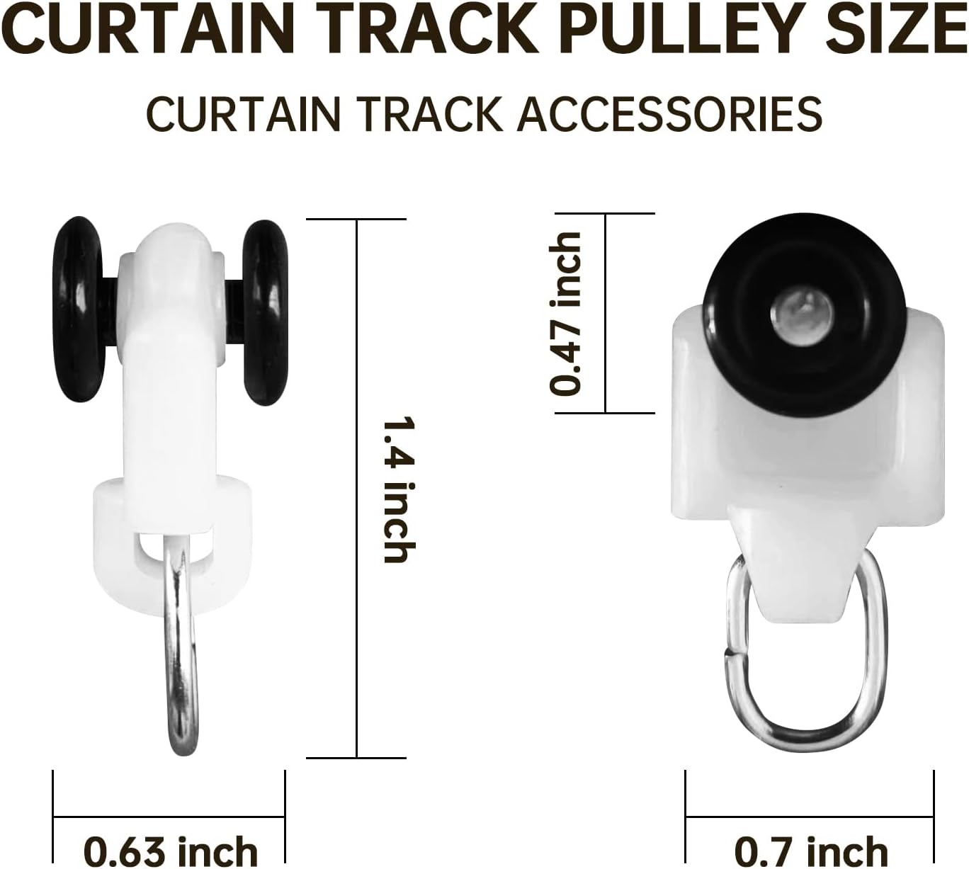 Curtain Tracks Ceiling Wall Mounted Heavy-Duty Curtains Rails Room Divider Curtain Track for Living Room Bedroom Room Shower Divider Pulley White, 30pcs