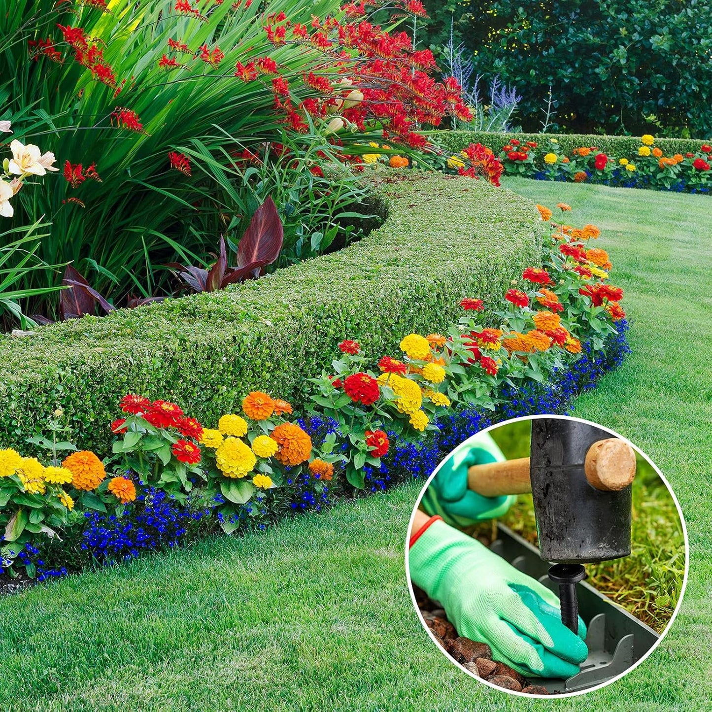 200 Pack Landscaping Spikes Anchoring Spike Plastic Ground Stake for Lawn, Weed Barriers, Turf, Paver Edging, House Construction (8 Inch)