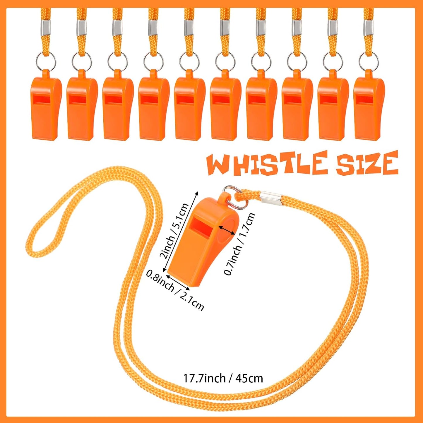 Whistle for Adults with Lanyard Plastic Safety Emergency Whistle Survival Loud for Lifeguard Coaches Hiking Outdoor Camping Accessories