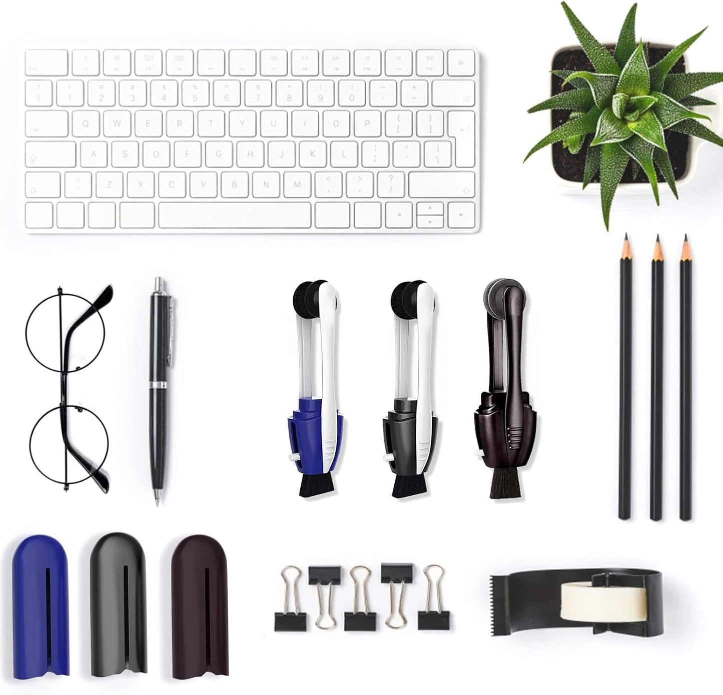 Portable Microfiber Eyeglass Cleaner (3 Count), Efficient and Durable Carbon Microfiber Technology, Lens Cleaner with Carbon Microfiber Tech and Mini Sunglasses Brush Cleaning Tool