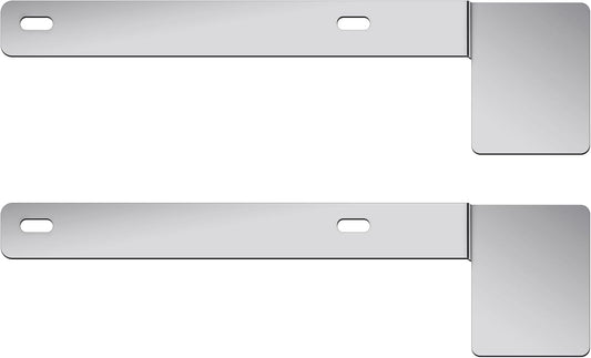 2 Pcs Hawaii State Safety Check Sticker Plate Stainless Steel License Plate Bracket with 15 Degree Angled Long 2 Holes Vertical License Sticker Bracket Mount