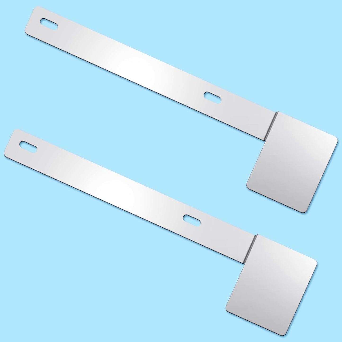 2 Pcs Hawaii State Safety Check Sticker Plate Stainless Steel License Plate Bracket with 15 Degree Angled Long 2 Holes Vertical License Sticker Bracket Mount
