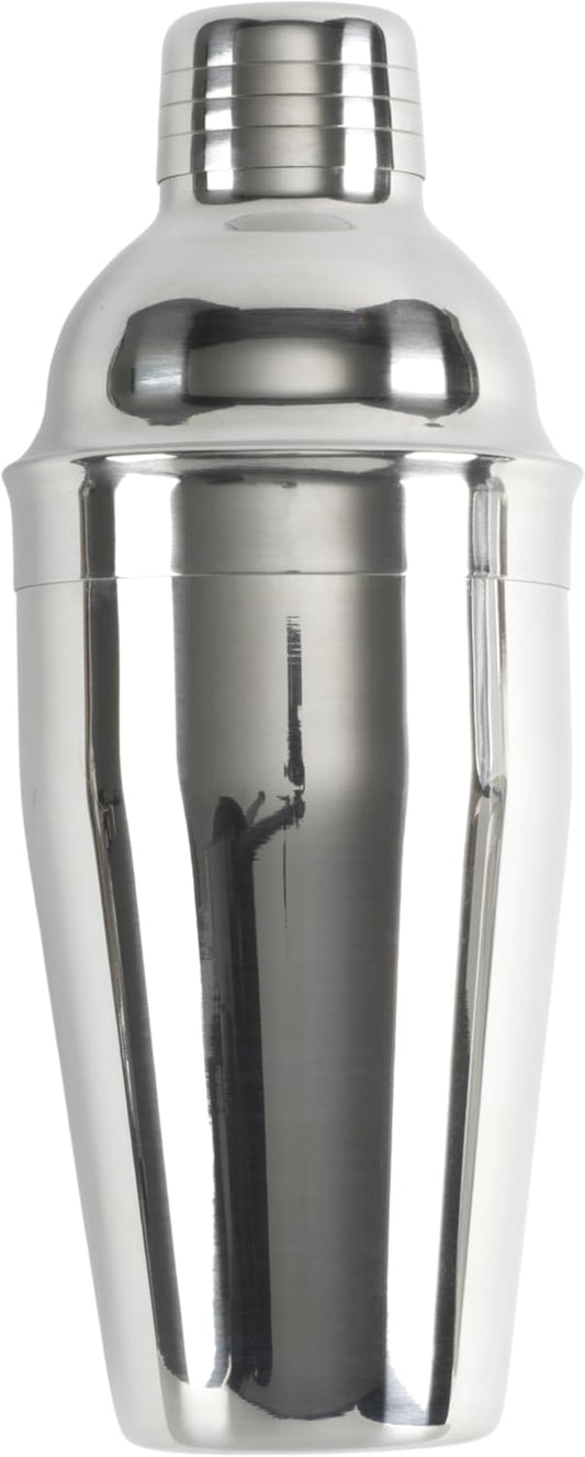 Gourmet 16oz Stainless Steel Cocktail Shaker with 1oz Jigger Cap, Bar Tool with Built-in Strainer, Freezer Safe Drink Mixer, Professional Shaker for Cocktails and Mixed Drinks