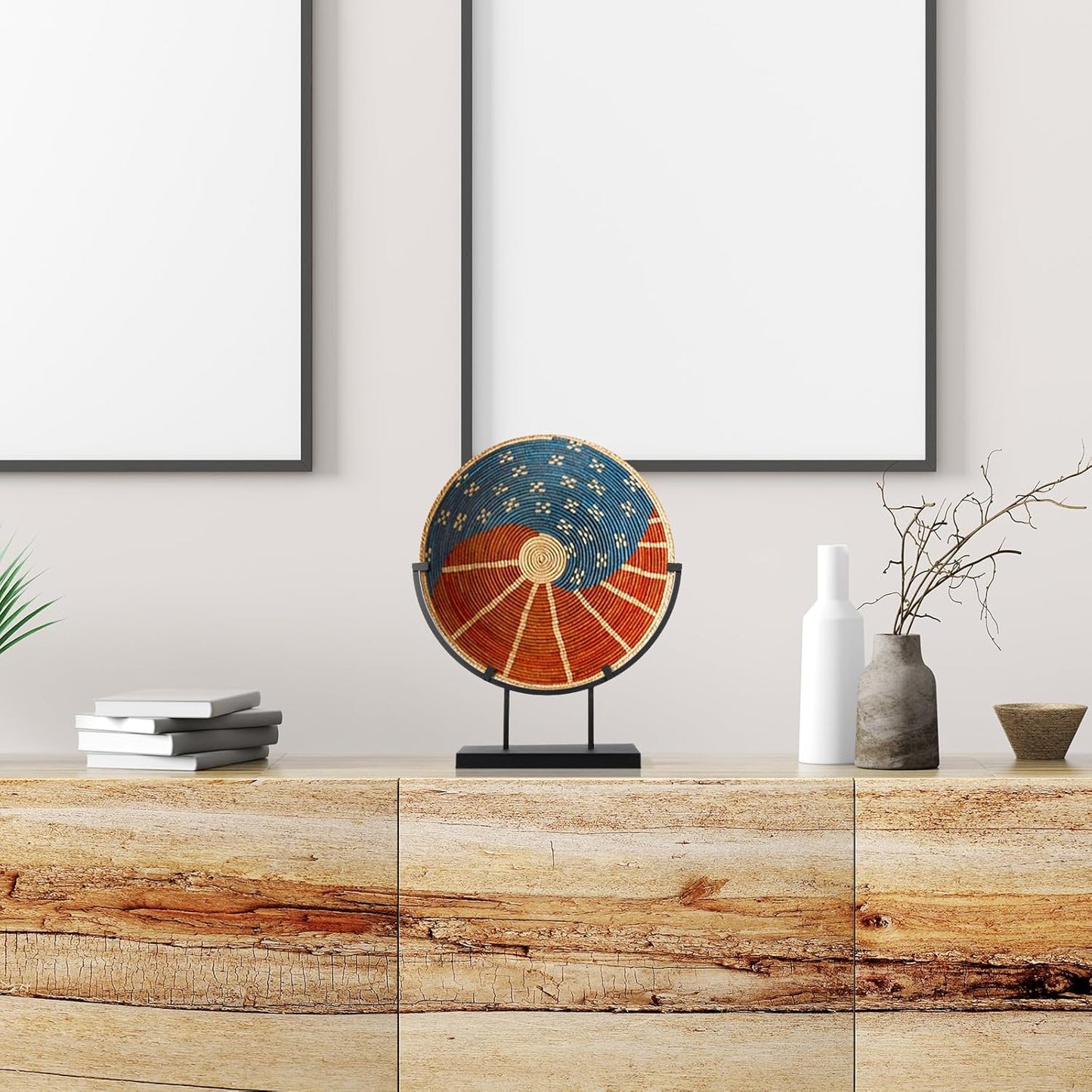 4 PCS 10 Inch Round Metal Display Stands for Stained Glass Fused Glass Art Easel Display Stands Decorative Plate Holder for Art Panels Picture Platter Photo