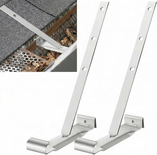 25 Sets 5" Aluminum Roof Gutter Hanger with Straps for Fixing Without Eaves, Ideal for Aluminum and Steel Gutters, Strong and Durable Roof Gutter Support Solution