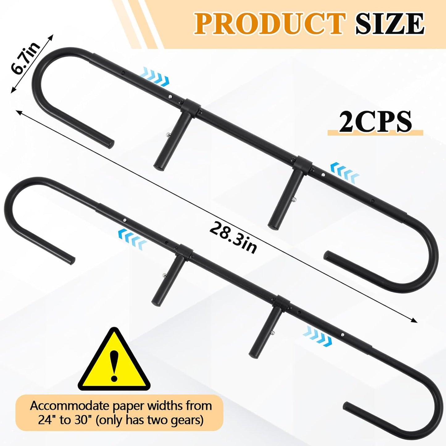 2 Pcs Massage Paper Roll Holder for Massage Tables Adjustable from 24" to 30" Width, with Rubber Band for Paper Roll Fixed