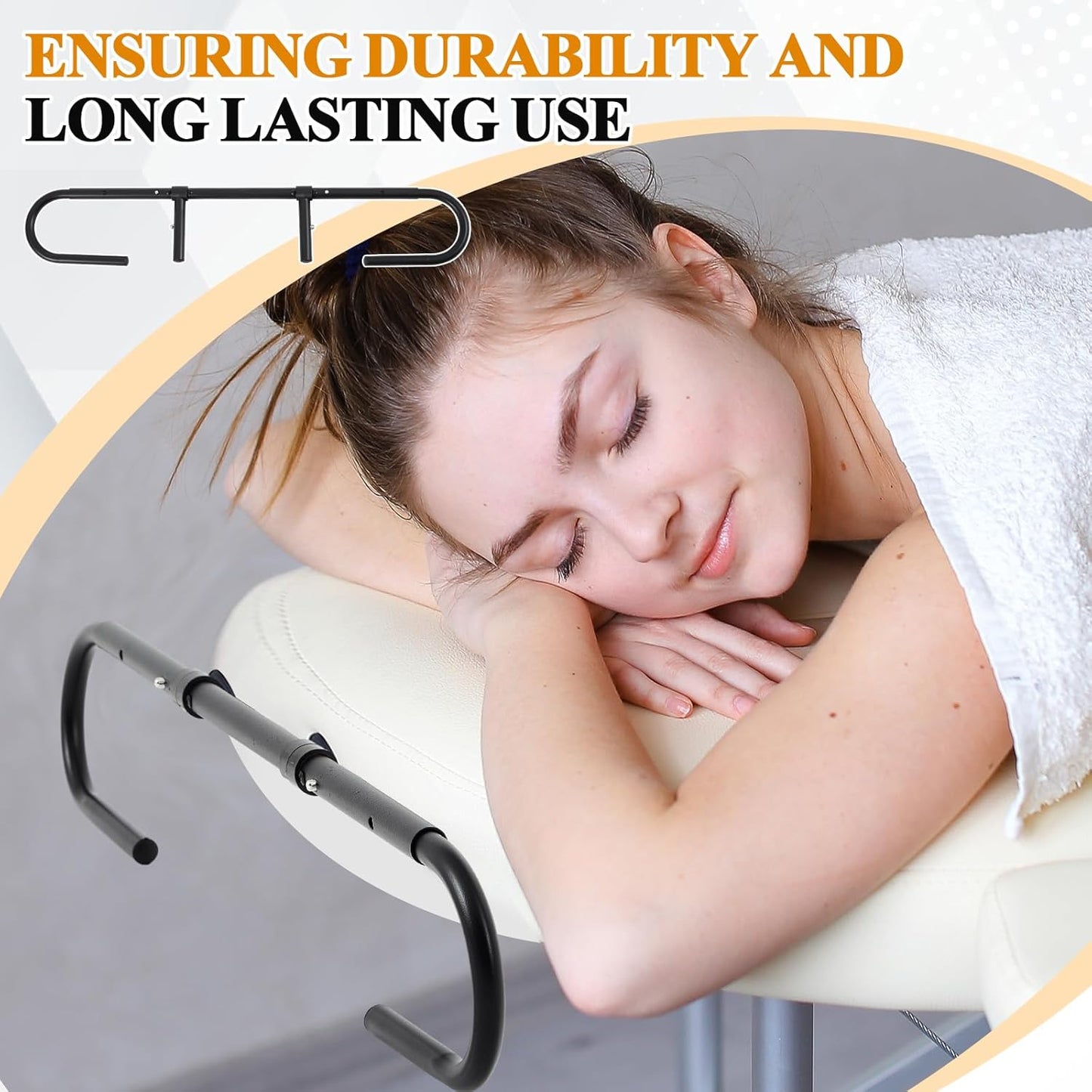 2 Pcs Massage Paper Roll Holder for Massage Tables Adjustable from 24" to 30" Width, with Rubber Band for Paper Roll Fixed