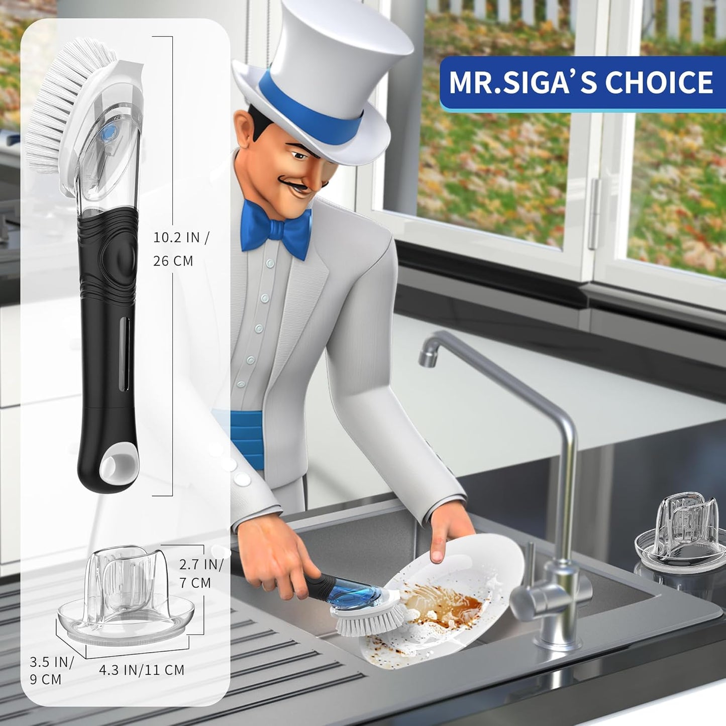Soap Dispensing Dish Brush Refills, 4 Pack
