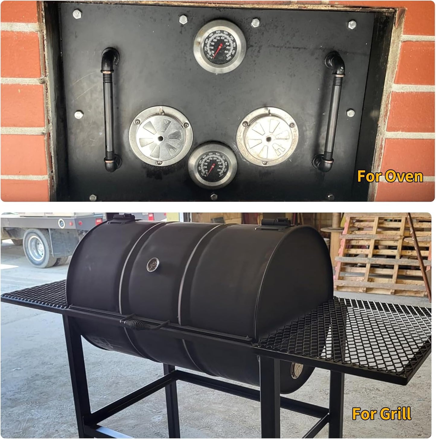 Stainless Steel BBQ Smoker Air Vent - Adjustable Grill Damper for Controlling Airflow - Replacement Parts for Grill and Smoker Vents - 4 Packs