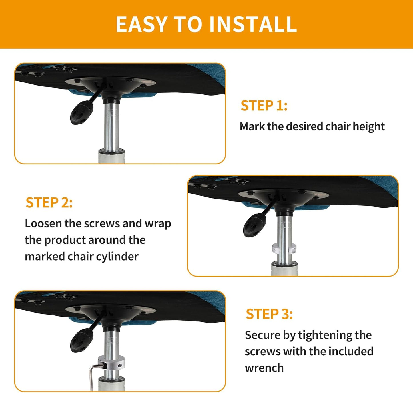 2 Packs Fix Sinking Office Chair, Gas Lift Cylinder Clamp Holder, Office Chair Saver Kit Adjust Chair Height and Stop Sinking Without Cylinder Replacement, No Tools Required