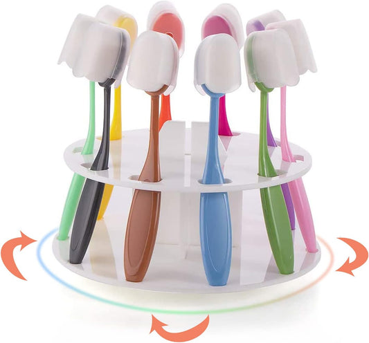 10 pcs Rainbow 4 Ink Blending Brushes for Card Making,Craft Broad Application Assortment Paper Crafter（with dust Cover and Rotating Brush Holder）