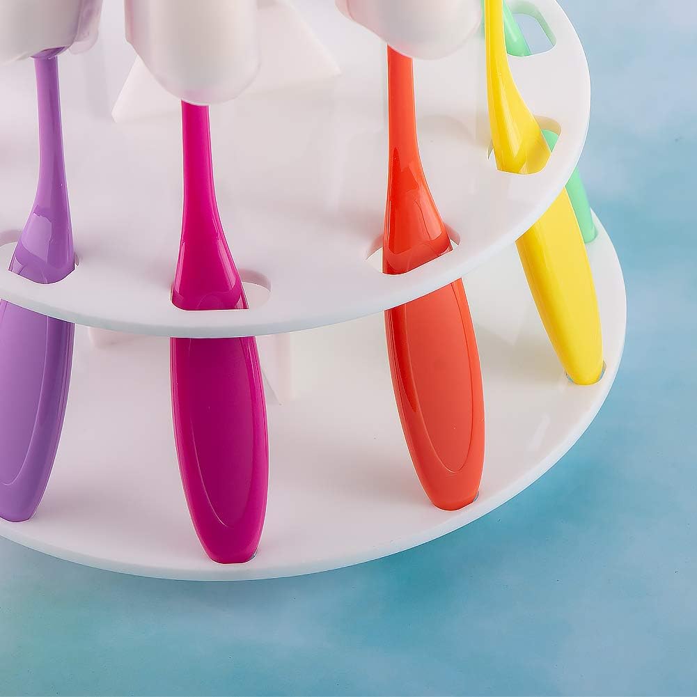 10 pcs Rainbow 4 Ink Blending Brushes for Card Making,Craft Broad Application Assortment Paper Crafter（with dust Cover and Rotating Brush Holder）