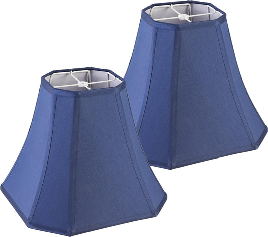 2 Pcs Navy Blue Square Cute Lamp Shades Octagonal Faux Silk Lampshade Replacement Medium Lampshade 6.5×13×10.6IN(Spider) Vintage Lamp Shade for Table & Floor Lamp - Easy Assembly