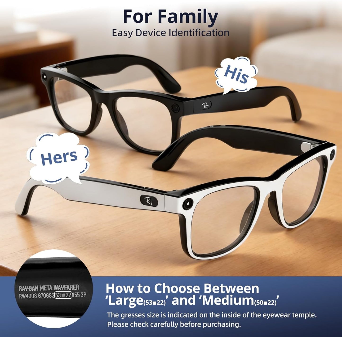 6-Pair Skin Wrap Compatible for Ray Ban Meta Wayfarer (Gen 2 & 1), Matte Frame Cover, Bubble-Free Decal Accessory