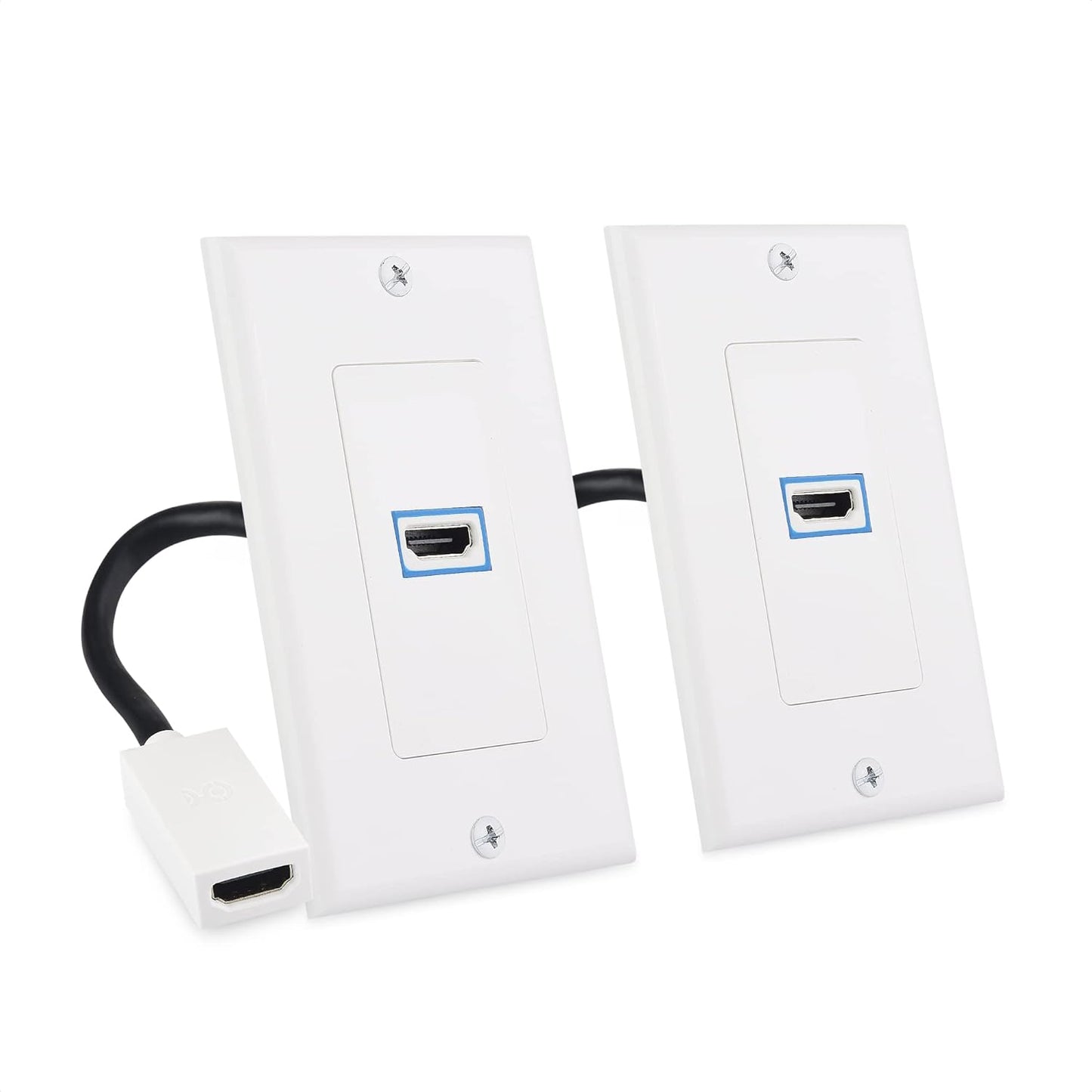 2-Pack 1-Port 8K HDMI Wall Plate, Supports [8K@60Hz, 4K@120Hz, VRR, ALLM, HDR, HDCP 2.3], HDMI Wall Outlet, White