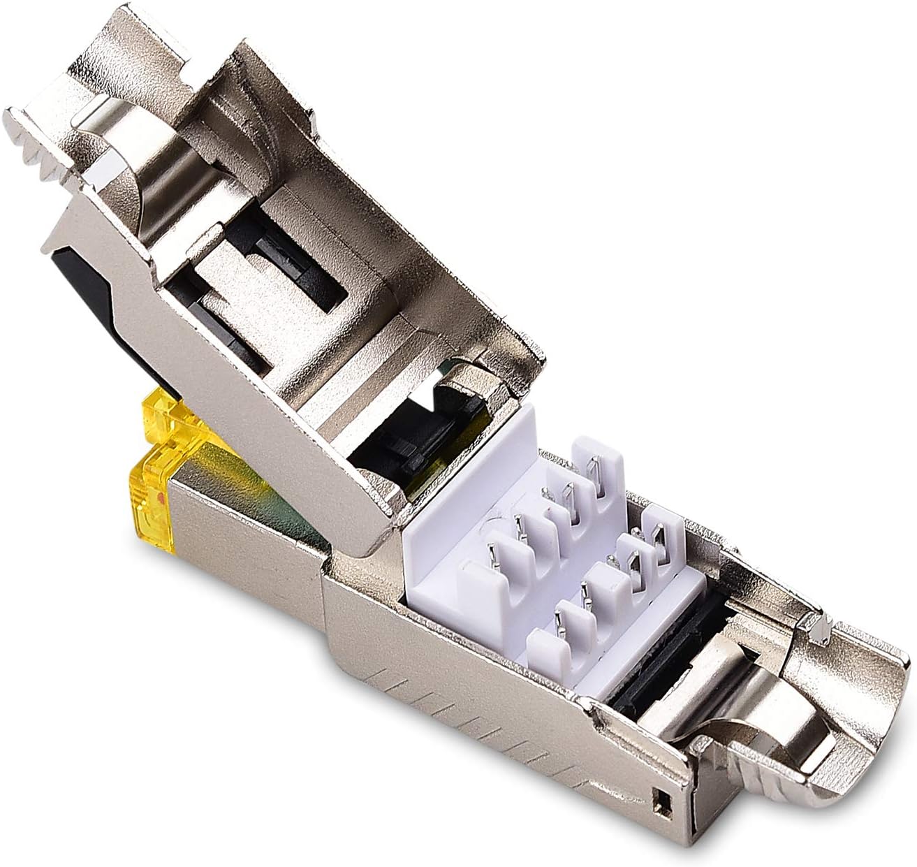 6-Pack Tool-Free Shielded Cat6a / Cat6 RJ45 Termination Plug Connector, 10Gbps Cat 6 Plug
