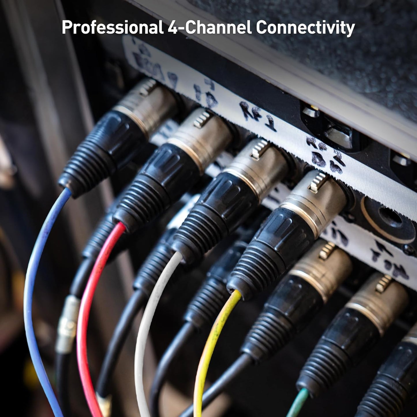 4-Channel XLR Male to Female Snake Cable/Short XLR Snake Cable - 3ft, Professional Audio Connectivity with Shielding and Color-Coded Channels