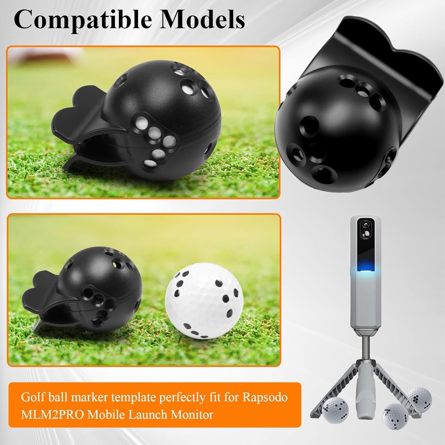 Golf Ball Marker Template, Compatible with Rapsodo MLM2PRO Mobile Launch Monitor, Golf Ball Alignment and Identification Tool, Lightweight and Portable, Long-Lasting Durability