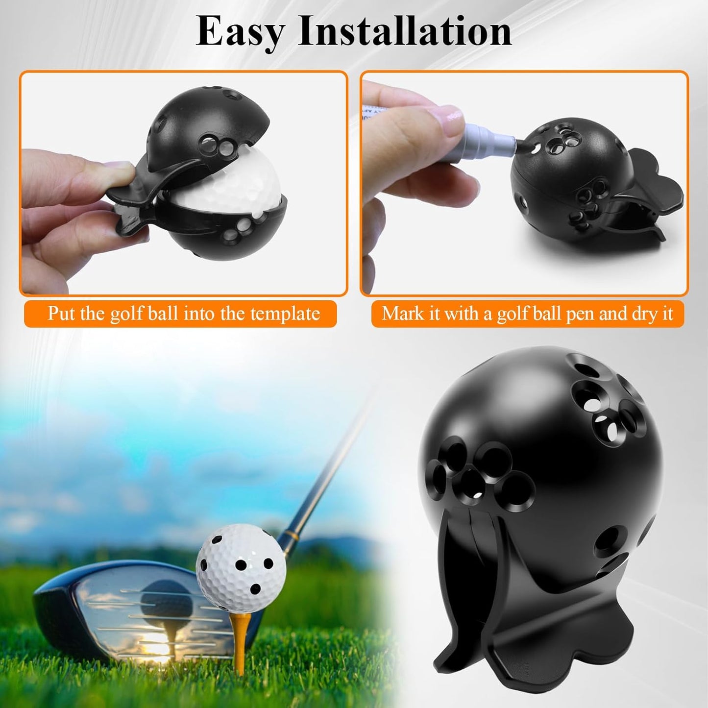 Golf Ball Marker Template, Compatible with Rapsodo MLM2PRO Mobile Launch Monitor, Golf Ball Alignment and Identification Tool, Lightweight and Portable, Long-Lasting Durability