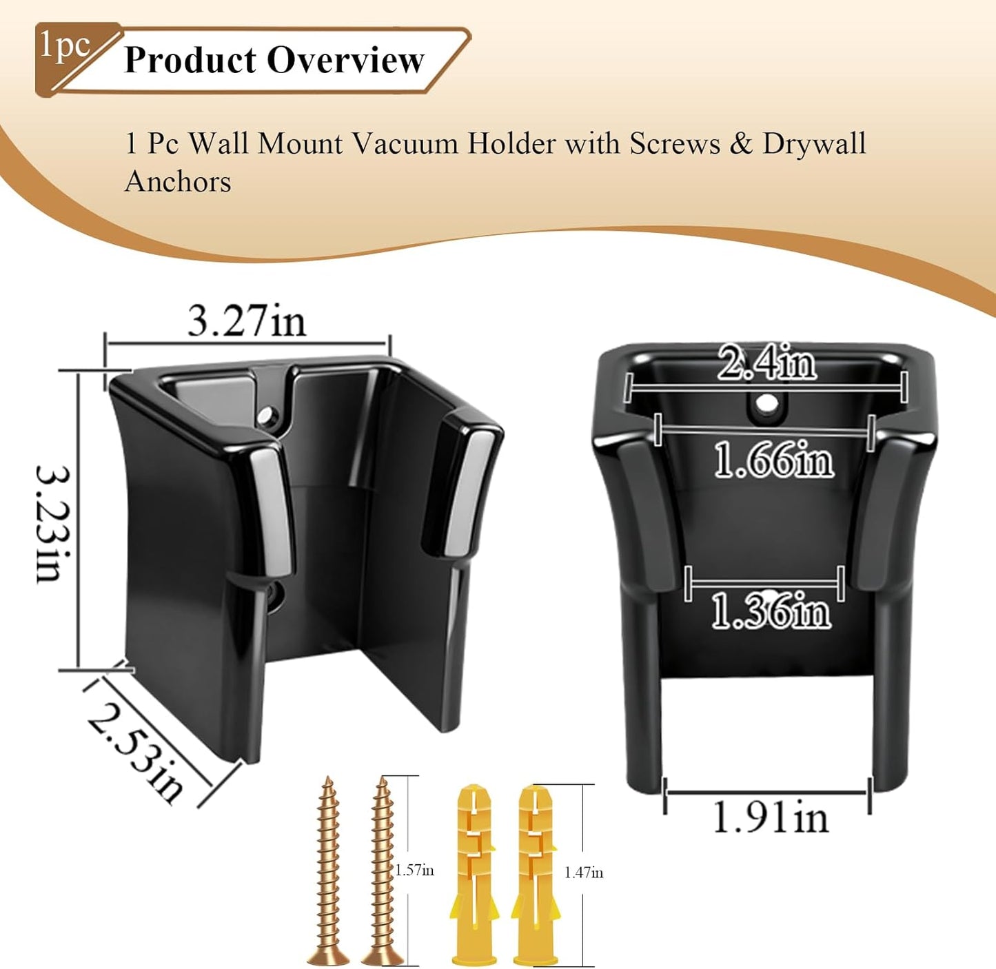 1 Pc Wall Mount Vacuum Holder/Docking Station/Cordless Organizer, Fit for Shark Ultra Cyclone Handheld Vacuum CH700, CH900, CH950, CH951 Series Models, with Screws & Drywall Anchors, Save Space
